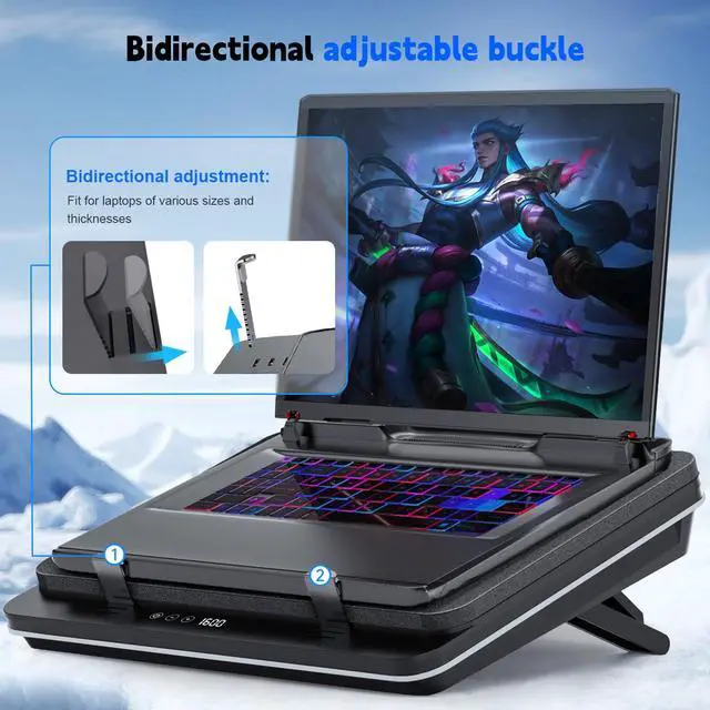 Alt view image 4 of 5 - Laptop Cooling Pad Equipped Gigantic Turbo-Fan5.5inch Diameter