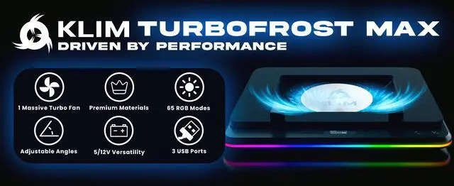 Alt view image 3 of 5 - MAX - RGB Laptop Cooling Pad