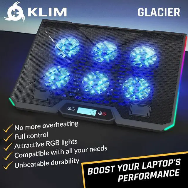 Alt view image 2 of 5 - 6 Fans Laptop Cooling Stand with RGB backlighting