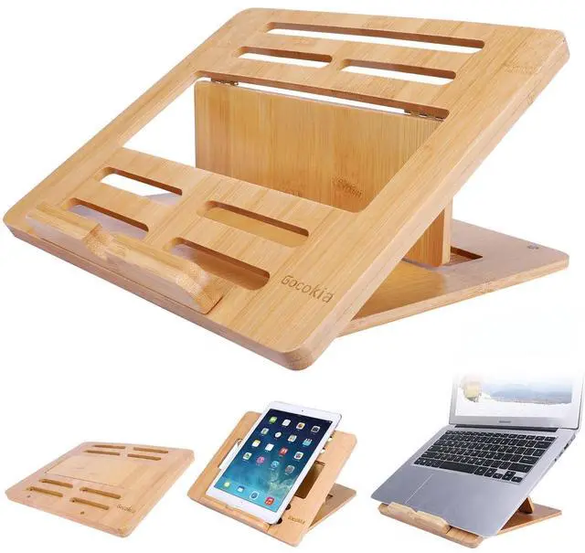 Main image of Bamboo Fodable Laptop Notebook Riser Stand