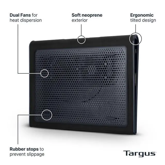 Alt view image 3 of 5 - 17" Laptop Cooling Pad with Dual Fans