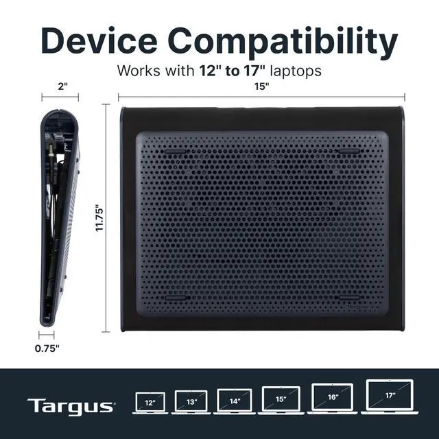 Alt view image 2 of 5 - 17" Laptop Cooling Pad with Dual Fans