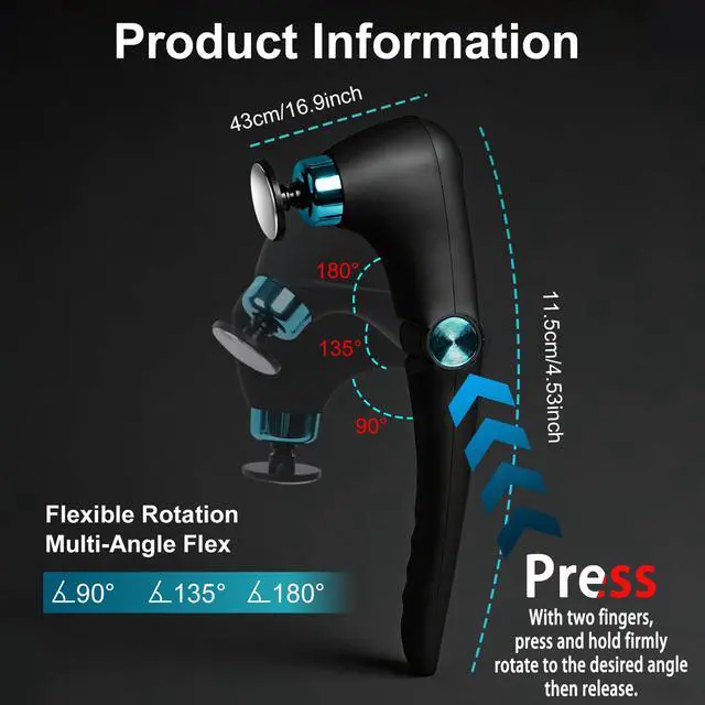 Alt view image 3 of 6 - Massage Gun with Heat & Cold Long Handle Massage Gun Deep Tissue