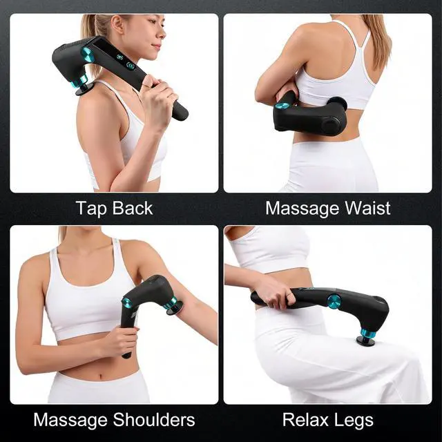 Alt view image 4 of 6 - Massage Gun with Heat & Cold Long Handle Massage Gun Deep Tissue