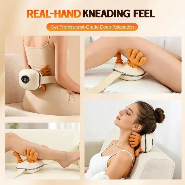 Alt view image 4 of 6 - 4D Neck Massager with Heat Electric Shiatsu Deep Tissue Massage Gun