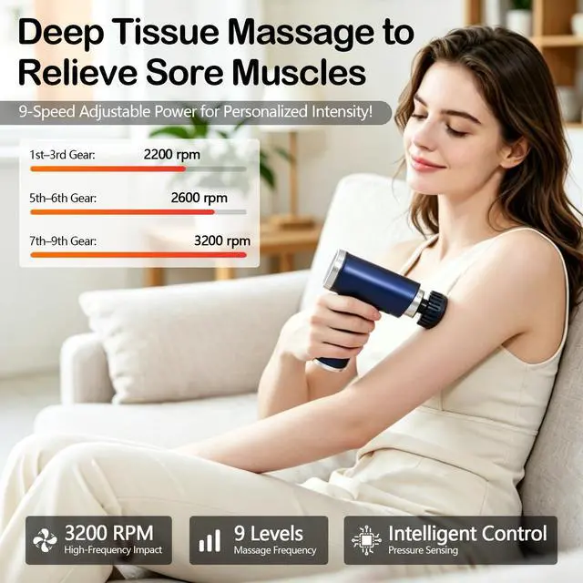 Alt view image 3 of 6 - Massage Gun with Heat and Cold