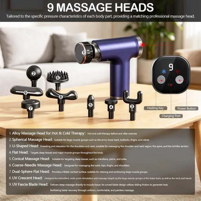 Alt view image 4 of 6 - Massage Gun with Heat and Cold