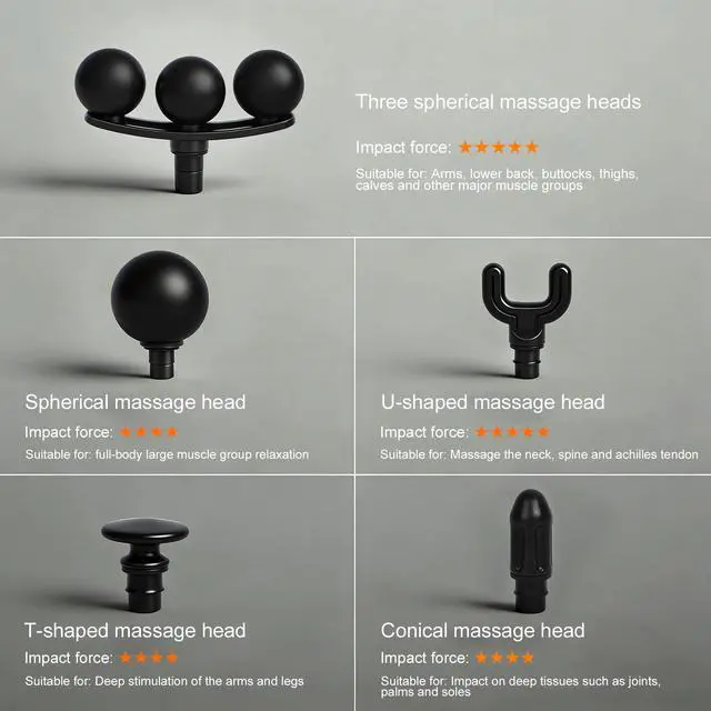 Alt view image 4 of 6 - Massage Gun with 9 Speed 5 Head