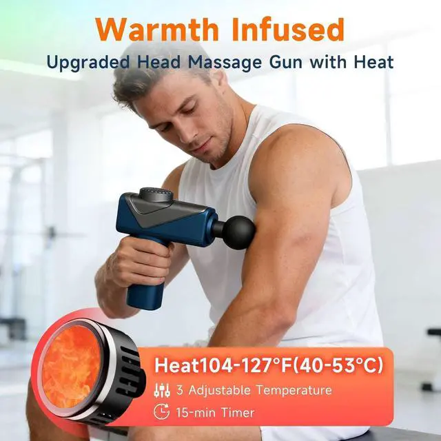 Alt view image 2 of 6 - Massage Gun with Heat Compact Handheld Massager for Home