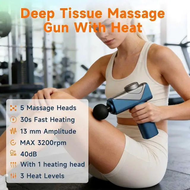 Alt view image 4 of 6 - Massage Gun with Heat Compact Handheld Massager for Home