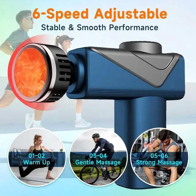 Alt view image 3 of 6 - Massage Gun with Heat Compact Handheld Massager for Home
