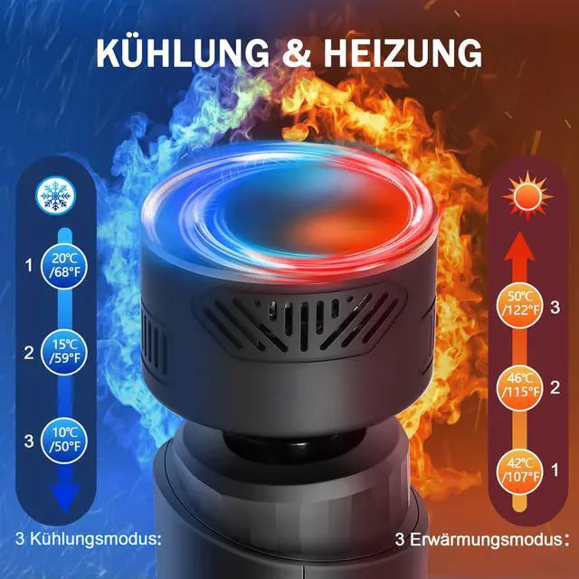 Alt view image 2 of 6 - Massage Gun with Heat & Cold Therapy 0.78 kg Quiet Massage Gun