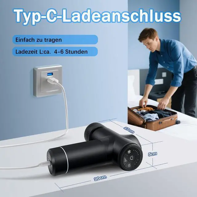 Alt view image 6 of 6 - Massage Gun with Heat & Cold Therapy 0.78 kg Quiet Massage Gun