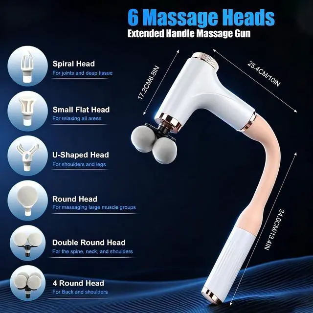 Alt view image 2 of 6 - Massage Gun Deep Tissue 3 in 1 Detachable Handle