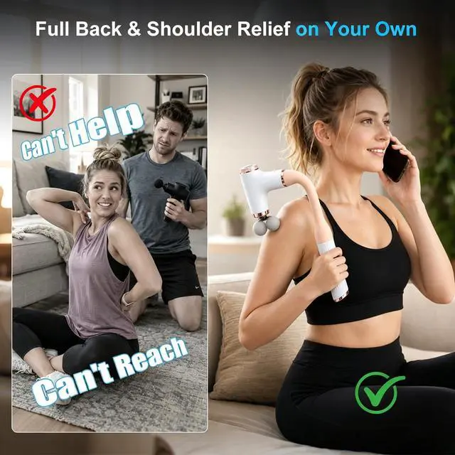 Alt view image 5 of 6 - Massage Gun Deep Tissue 3 in 1 Detachable Handle