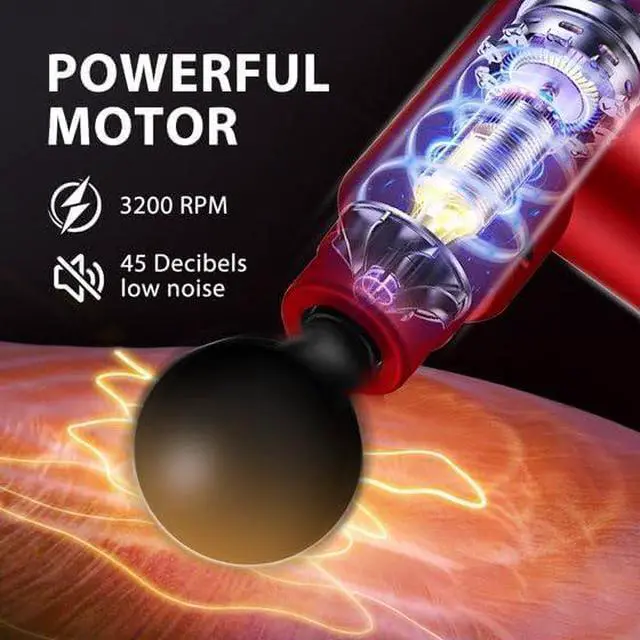 Alt view image 3 of 5 - Massage Gun Deep Tissue Electric Mini Handheld Massager 4 Interchangeable Heads