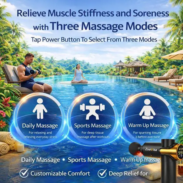 Alt view image 3 of 6 - Powerful 99 Speed Massage Gun with 3 Modes