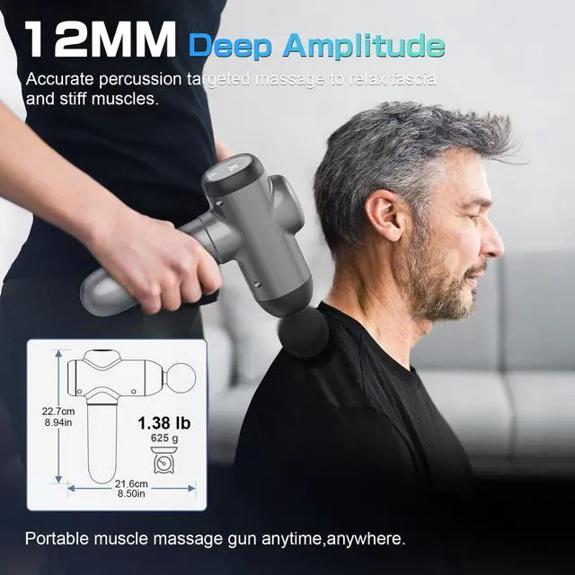 Alt view image 5 of 7 - Massage Gun Deep Tissue 30 Speed Levels Percussion Handheld Massage Gun