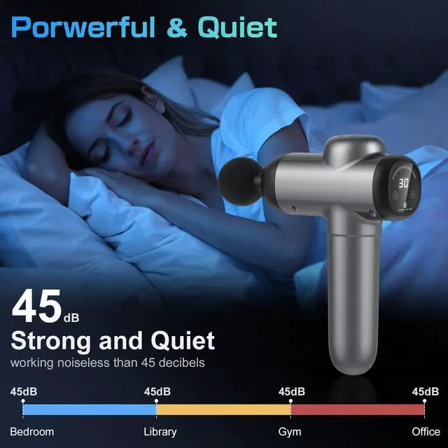 Alt view image 3 of 7 - Massage Gun Deep Tissue 30 Speed Levels Percussion Handheld Massage Gun