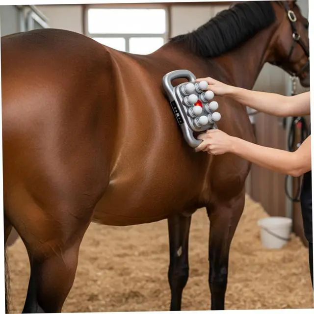 Alt view image 5 of 6 - Multi Head Massage Gun for Horse 8 Heads Handheld Massager with 3 Modes