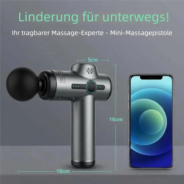 Alt view image 5 of 6 - Mini Massage Gun Deep Tissue Percussion (Grey)