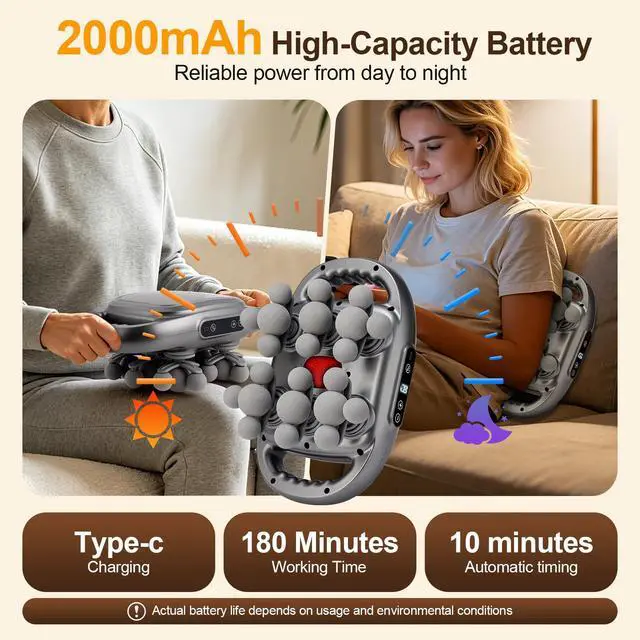 Alt view image 2 of 6 - 22 Heads Mini Muscle Percussion Massager with 9 Modes & 9 Levels