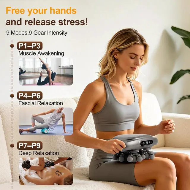 Alt view image 6 of 6 - 22 Heads Mini Muscle Percussion Massager with 9 Modes & 9 Levels
