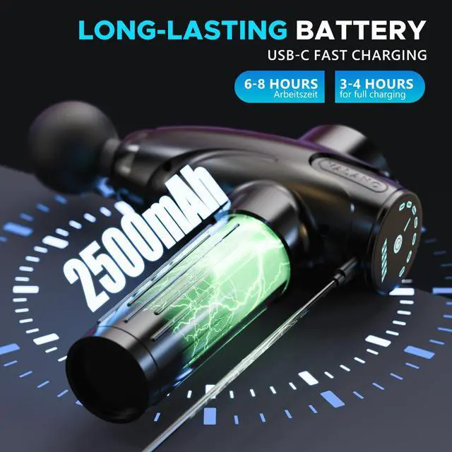 Alt view image 4 of 6 - Massage Gun Deep Tissue Portable Percussion Massager with LCD Touch Screen