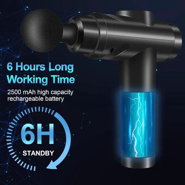 Alt view image 2 of 6 - Massage Gun Deep Tissue Muscle Percussion Massager with 30 Speeds Quiet