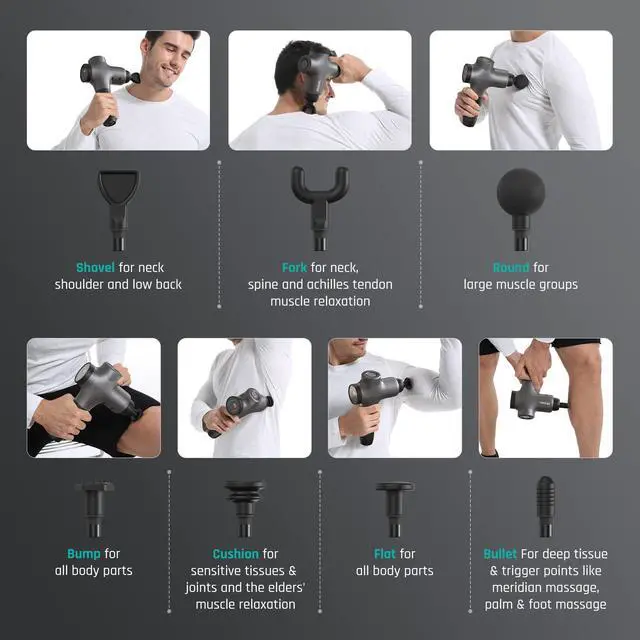 Alt view image 2 of 6 - 3 Massage Gun Deep Tissue Percussion Muscle Massager Gun
