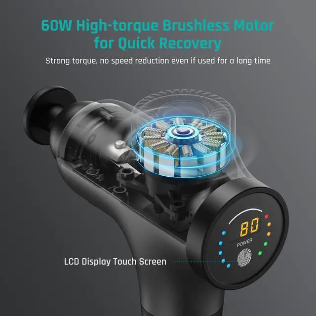Alt view image 6 of 6 - 3 Massage Gun Deep Tissue Percussion Muscle Massager Gun