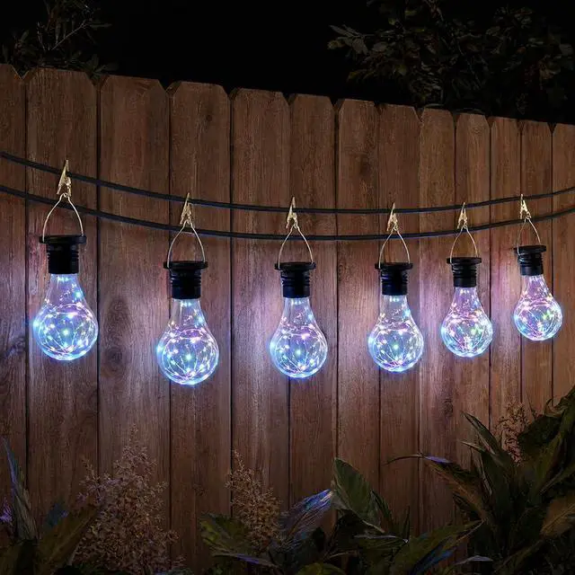 Alt view image 5 of 5 - 4 PCS Solar Light Bulbs 7 Color Solar Bulb Lights Outdoor Garden