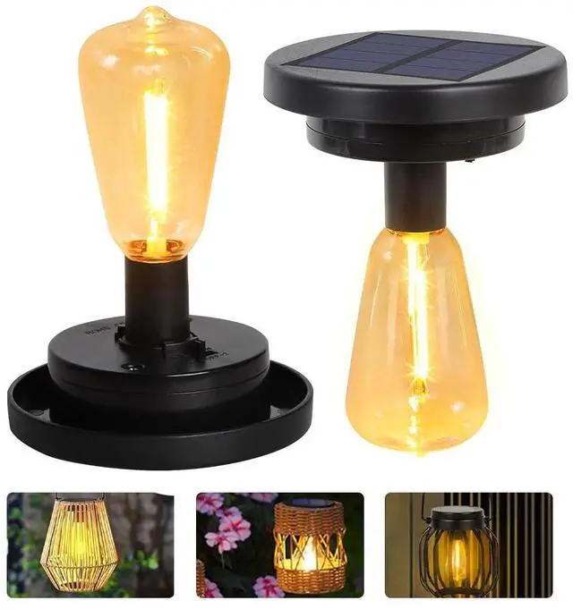 Main image of 2 Pack Lightning Effect Solar Replacement Top Panel Lantern