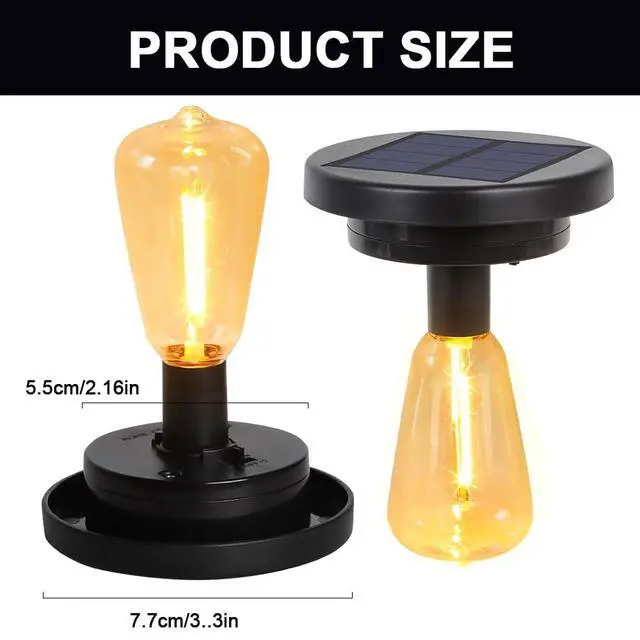 Alt view image 3 of 5 - 2 Pack Lightning Effect Solar Replacement Top Panel Lantern