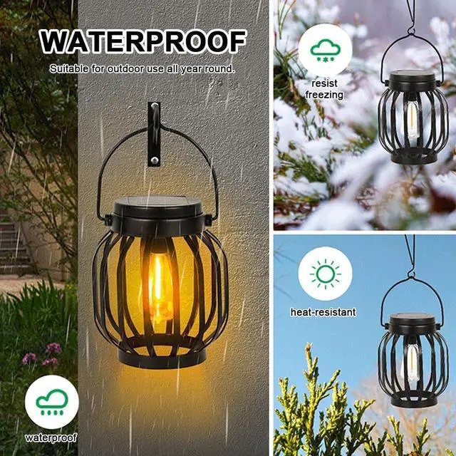 Alt view image 5 of 5 - 2 Pack Lightning Effect Solar Replacement Top Panel Lantern