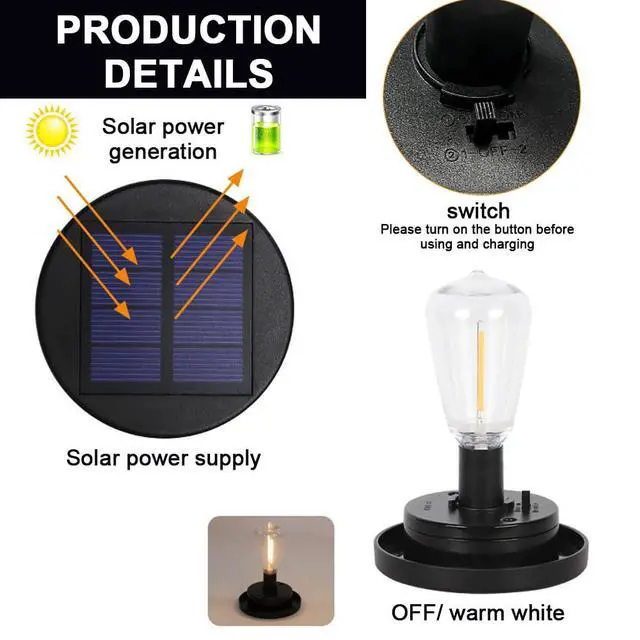 Alt view image 4 of 5 - 2 Pack Lightning Effect Solar Replacement Top Panel Lantern