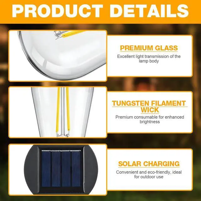 Alt view image 3 of 5 - Solar Light Bulb 4 Pack Solar Replacement Bulbs