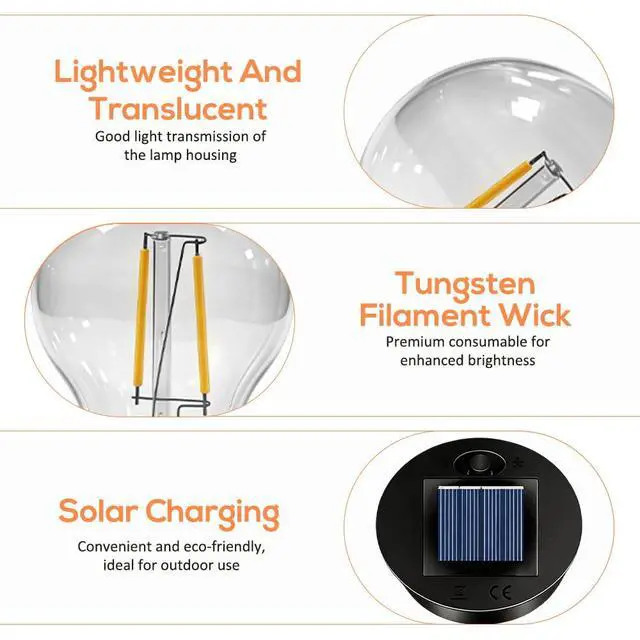 Alt view image 3 of 5 - 4 Pack Solar Light Bulbs 8.5cm Solar Bulb Lights