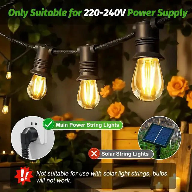 Alt view image 5 of 5 - 15 Pack S14 LED String Lights Bulb Replacement