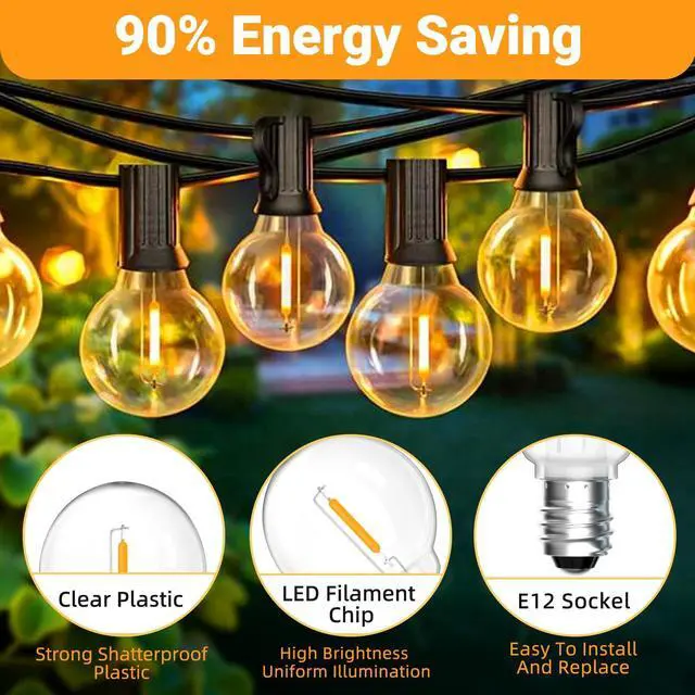 Alt view image 4 of 5 - 25 Pack G40 1W Outdoor LED Bulbs