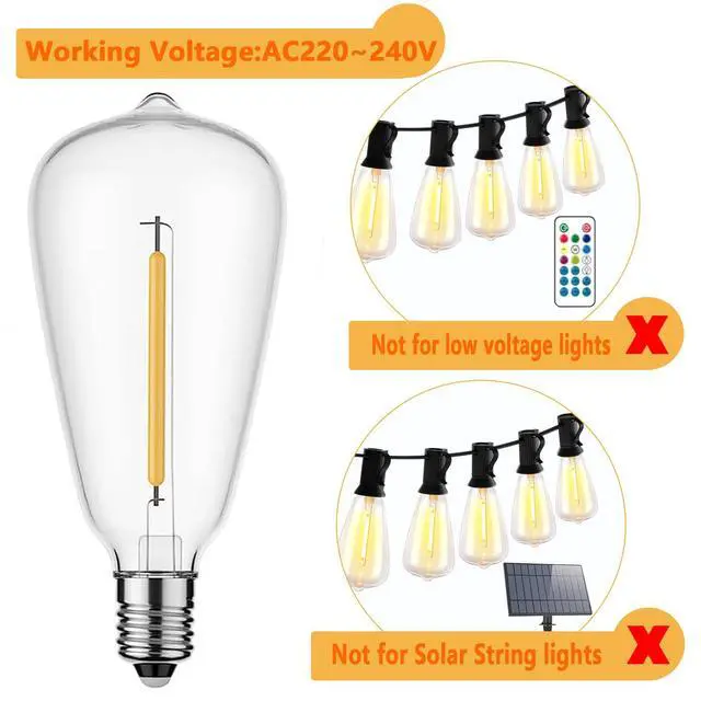 Alt view image 2 of 5 - 24Pack AC230V LED ST38 Vintage Replacement Bulbs