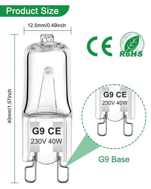 Alt view image 2 of 5 - G9 Halogen Bulbs 40W - Bright Light Bulbs (Pack of 12)