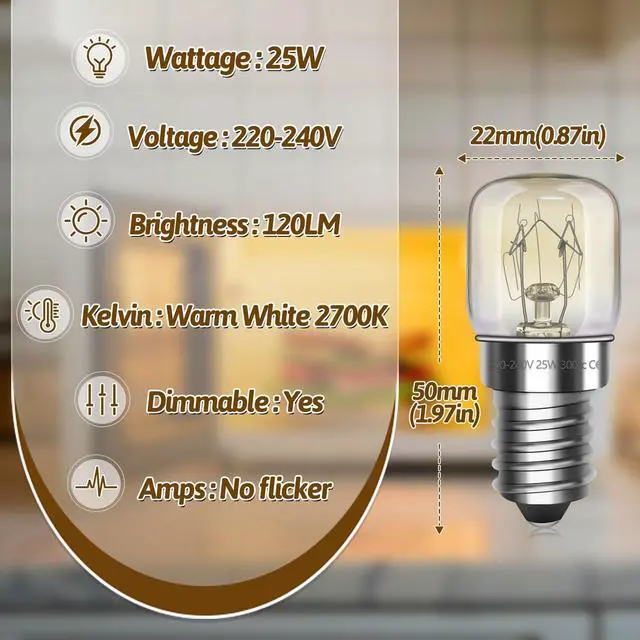 Alt view image 2 of 5 - E14 Oven Bulbs Up to 300C