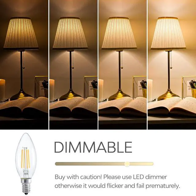 Alt view image 5 of 5 - E14 LED Candle Light Bulbs Dimmable Small Screw Light Bulb