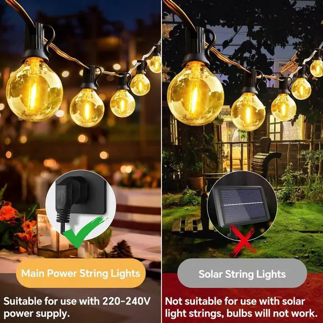 Alt view image 5 of 5 - 10 Pack G40 1W LED Bulbs Outdoor 220V