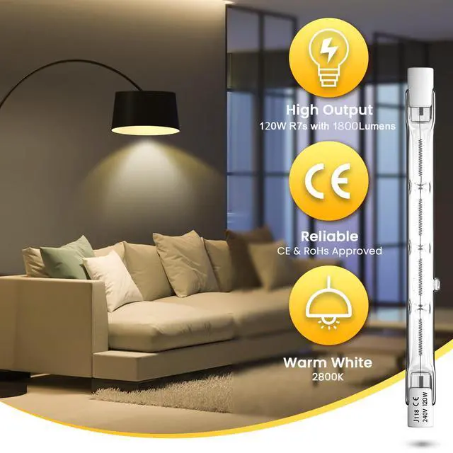 Alt view image 4 of 5 - R7s Linear Halogen Bulb 118mm 120W