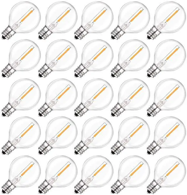 Main image of 25 Pack G40 LED Light Bulbs Replacement