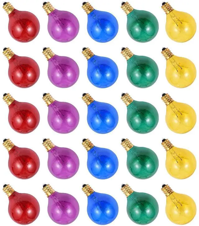 Main image of 25PCS G40 Tungsten Light Bulb Replacement 5 Colors 7W 220-240V Globe Bulb