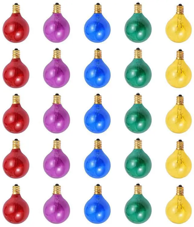 Alt view image 2 of 5 - 25PCS G40 Tungsten Light Bulb Replacement 5 Colors 7W 220-240V Globe Bulb