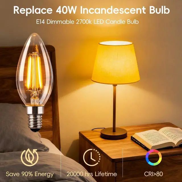 Alt view image 2 of 5 - E14 LED Candle Light Bulbs Dimmable